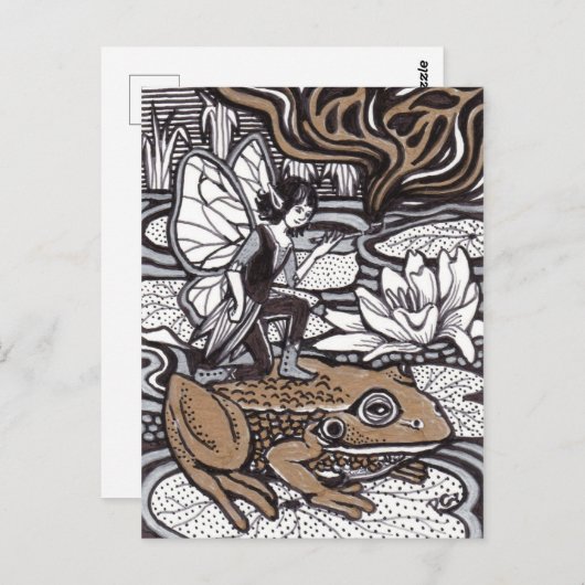 Fairy und der Frosch Postkarte (Vorne/Hinten)