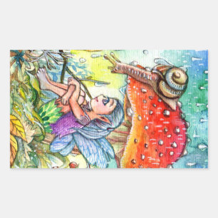 Fairy und die Schnecke Rechteckiger Aufkleber