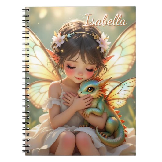 Fairy und Drache | Chibi Anime Märchen Notizblock (Vorderseite)