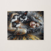 Fairy und ein Boston Terrier Puppy Puzzle (Horizontal)