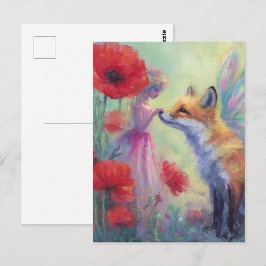 Fairy und ein Fuchs Postkarte (Vorne/Hinten)