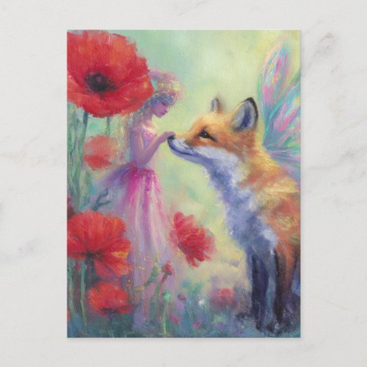 Fairy und ein Fuchs Postkarte (Vorderseite)
