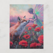 Fairy und ein Rotfuchs Postkarte (Vorderseite)