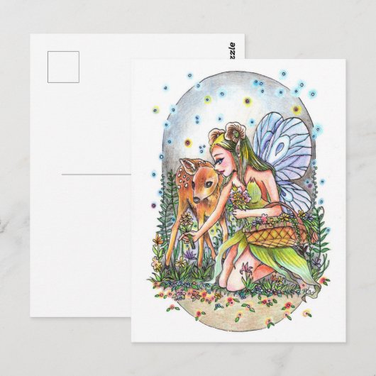 Fairy und Fawn Postkarte (Vorne/Hinten)