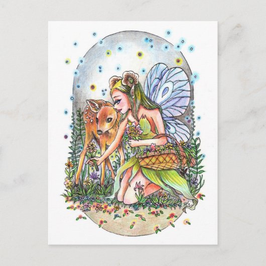 Fairy und Fawn Postkarte (Vorderseite)