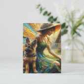 Fairy und German Shepherds Puppy Postkarte (Stehend Vorderseite)