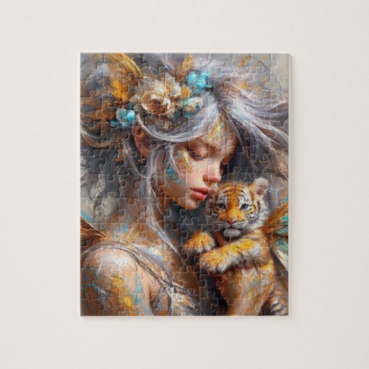 Fairy und ihr Baby Tiger Fairy Puzzle (Vertikal)