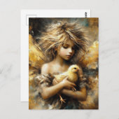 Fairy und ihr Buff Chick Postkarte (Vorne/Hinten)