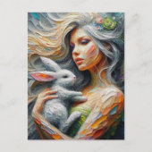 Fairy und ihr Bunny Postkarte (Vorderseite)