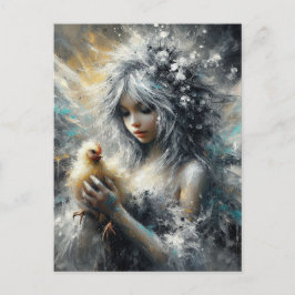 Fairy und ihr kleiner Buff Chick Postkarte