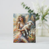 Fairy und ihr Lamm Postkarte (Stehend Vorderseite)