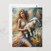 Fairy und ihr Lamm Postkarte (Vorne/Hinten)