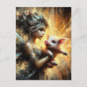 Fairy und ihr Piglet Postkarte (Vorderseite)