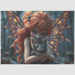 Fairy und ihre Katze Seidenpapier