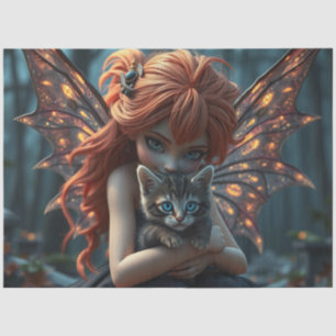 Fairy und ihre Katze Seidenpapier