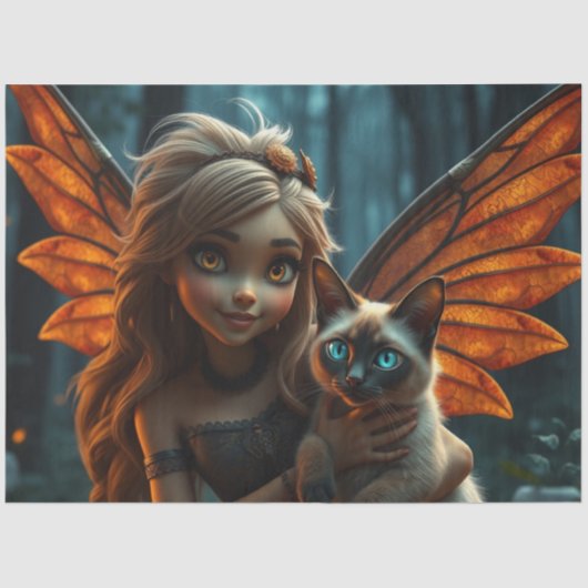 Fairy und ihre Katze Seidenpapier (Vorderseite)