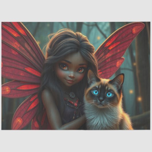 Fairy und ihre Katze Seidenpapier (Vorderseite)