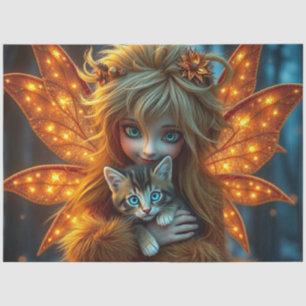 Fairy und ihre Katze Seidenpapier