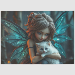 Fairy und ihre Katze Seidenpapier