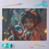 Fairy und ihre Katze Seidenpapier (Basteln)