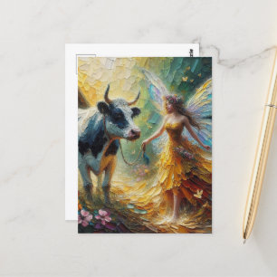 Fairy und ihre Kuh Postkarte