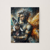 Fairy und sein Boston Terrier Puppy Puzzle (Vertikal)