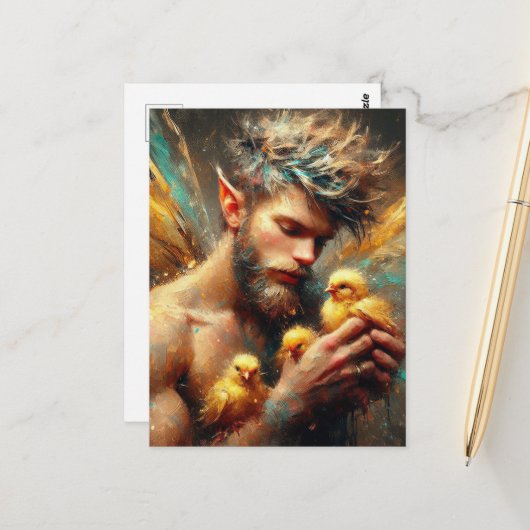 Fairy und seine Buff Chicks Postkarte (Vorderseite/Rückseite Beispiel)