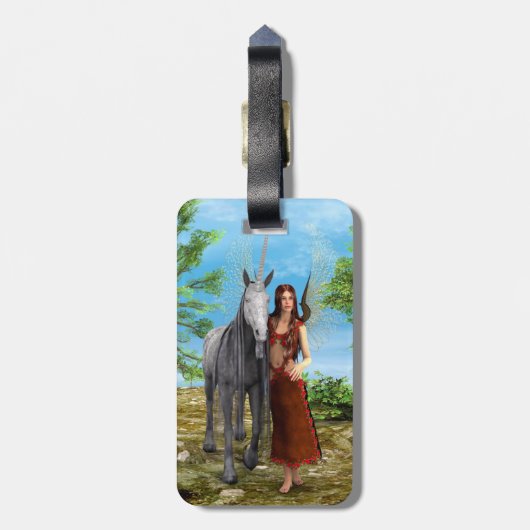 Fairy und Unicorn Gepäckanhänger (Rückseite vertikal)