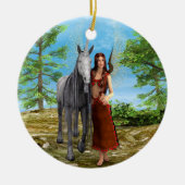 Fairy und Unicorn Keramikornament (Vorne)