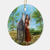 Fairy und Unicorn Keramikornament (Links)