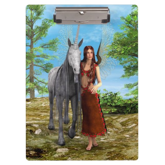 Fairy und Unicorn Klemmbrett (Vorderseite)