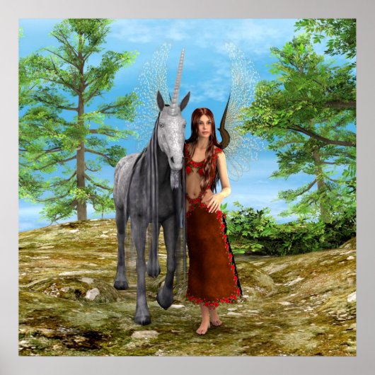 Fairy und Unicorn Poster (Vorne)