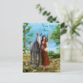 Fairy und Unicorn Postkarte (Stehend Vorderseite)
