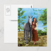 Fairy und Unicorn Postkarte (Vorne/Hinten)