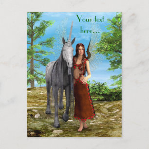 Fairy und Unicorn Postkarte