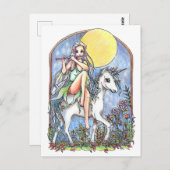 Fairy und Unicorn Postkarte (Vorne/Hinten)