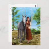 Fairy und Unicorn Postkarte (Vorne/Hinten)