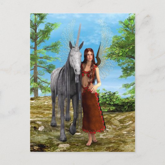 Fairy und Unicorn Postkarte (Vorderseite)