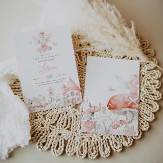 Fairy und Wildblumen Geburtstag Einladung