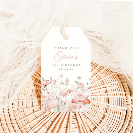 Fairy und Wildblumen Geburtstag Geschenkanhänger