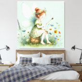 Fairy und Wildblumen Leinwanddruck (Insitu (Schlafzimmer))