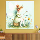 Fairy und Wildblumen Leinwanddruck (Insitu (Wohnzimmer))