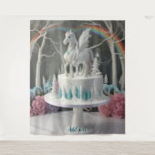 Fairy Unicorn Cake Wall Art Backdrop Banner Wandteppich (Vorderseite)