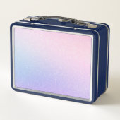 Fairy Unicorn Driving Lila Glitzer Metall Brotdose (Rückseite)