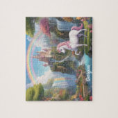Fairy Unicorn und Burg Personalisiert Puzzle (Vertikal)