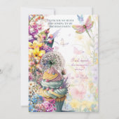 Fairy Unicorn Vielen Dank Hinweis Dankeskarte (Rückseite)