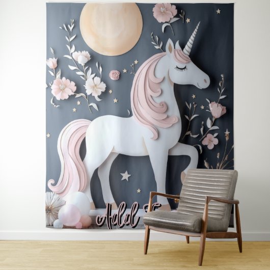 Fairy Unicorn Wall Art Backdrop Banner Wandteppich (Beispiel)