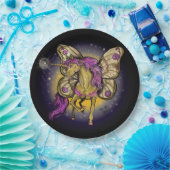 Fairy Unicorn Yellow Kaisermoth Pappteller (Party)