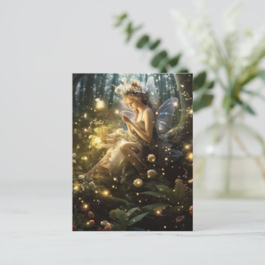 Fairy unter den Fireflies Postkarte (Stehend Vorderseite)