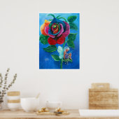 Fairy unter einer Holland-Rose Poster (Küche)